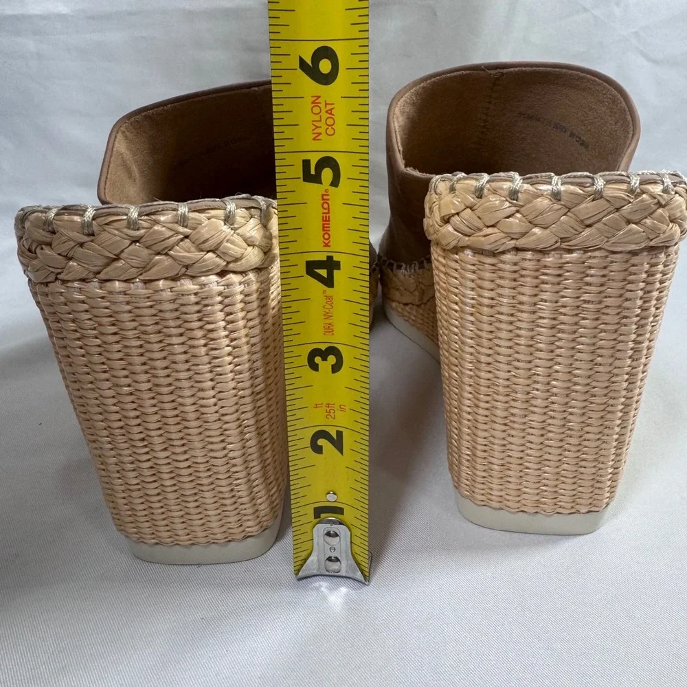 New Vince Camuto Brissia Tortilla Nubuck Espadrille Platform Wedge Mule Size 11M
